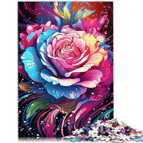 Puzzle für Rose, bunt und das Puzzle 1000 Teile für Erwachsene, Holzpuzzle, Spielzeug, Puzzle, Lernspiele, Stressabbau-Puzzle, 1000 Teile (50 x 75 cm) von LGNBTGM