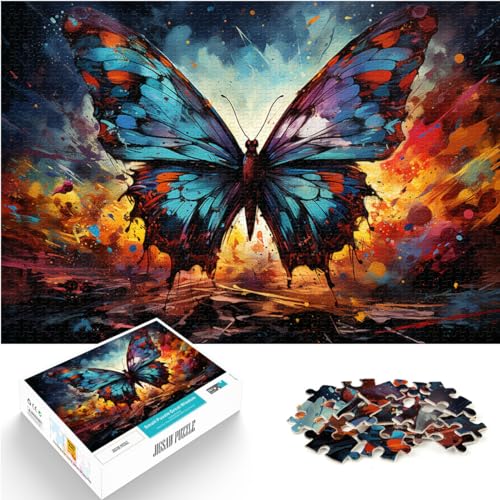 Puzzle für Schmetterling, 1000-teiliges Puzzle für Erwachsene, Holzpuzzle, Spielzeug, Puzzle, Lernspiele, Stressabbau-Puzzle, 1000 Teile (50 x 75 cm) von LGNBTGM