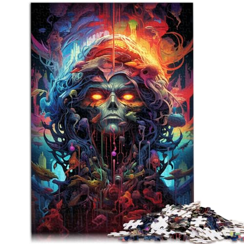 Puzzle für Teufel, farbenfrohes psychedelisches 1000-teiliges Puzzle aus Holz, anspruchsvolles, unterhaltsames Spiel für die ganze Familie, 1000 Teile (50 x 75 cm) von LGNBTGM