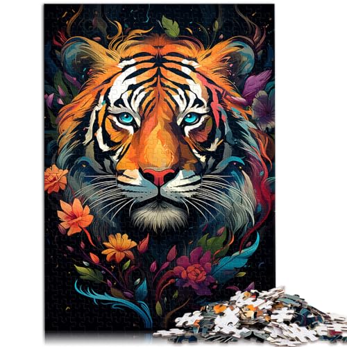 Puzzle für Tiger, bunt, psychedelisch, 1000 Teile, für Erwachsene, schwieriges Puzzle, Holzpuzzle, Denkspiel, 1000 Teile (50 x 75 cm) von LGNBTGM