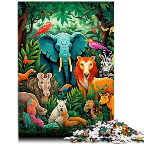 Puzzle für afrikanische Tiere, Erwachsene, 1000 Teile, Puzzle, Holzpuzzle, Spielzeug, Puzzle, Lernspiele, Stressabbau-Puzzle, 1000 Teile (50 x 75 cm) von LGNBTGM