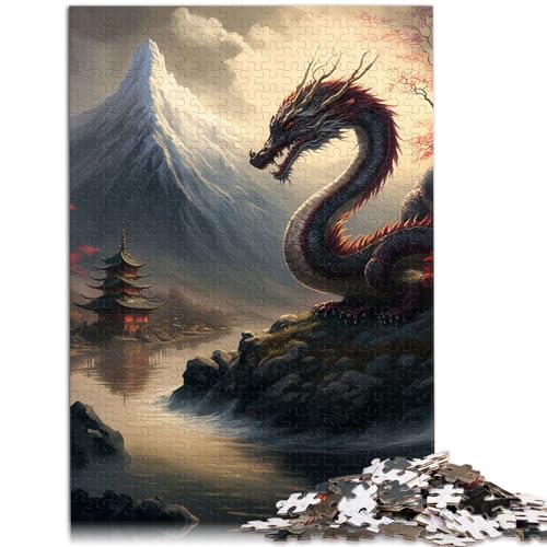 Puzzle für asiatische Drachen, 1000 Teile, Lernspiele, Holzpuzzle, Spaß für zu Hause, Aktivitäten, Geburtstagsgeschenk, Reisegeschenke, 1000 Teile (50 x 75 cm) von LGNBTGM