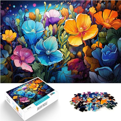 Puzzle für Bunte Blumen, 1000 Puzzles für Erwachsene, Holzpuzzle, Familienspiel zum Stressabbau, schwieriges Herausforderungspuzzle, 1000 Teile (50 x 75 cm) von LGNBTGM