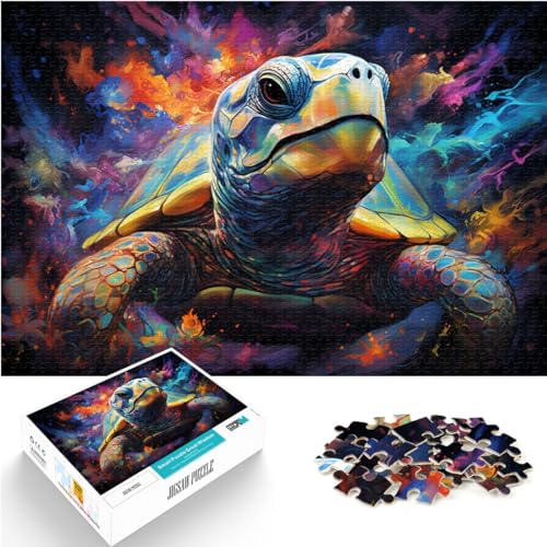 Puzzle für Bunte Feuerschildkröte für Erwachsene, 1000-teiliges Puzzle, Holzpuzzle, Familienspiel zum Stressabbau, schwieriges Herausforderungspuzzle, 1000 Teile (50 x 75 cm) von LGNBTGM