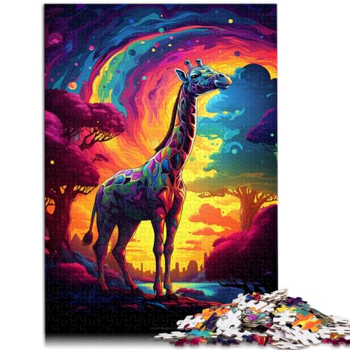 Puzzle für Bunte Giraffen für Erwachsene, 1000 Teile, Holzpuzzle, Spaß für Aktivitäten zu Hause, Geburtstagsgeschenk, Reisegeschenk, 1000 Teile (50 x 75 cm) von LGNBTGM