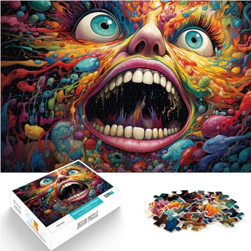 Puzzle für Bunte Grimassen, 1000 Puzzleteile für Erwachsene, Holzpuzzle, Spaß für Aktivitäten zu Hause, Geburtstagsgeschenk, Reisegeschenk, 1000 Teile (50 x 75 cm) von LGNBTGM