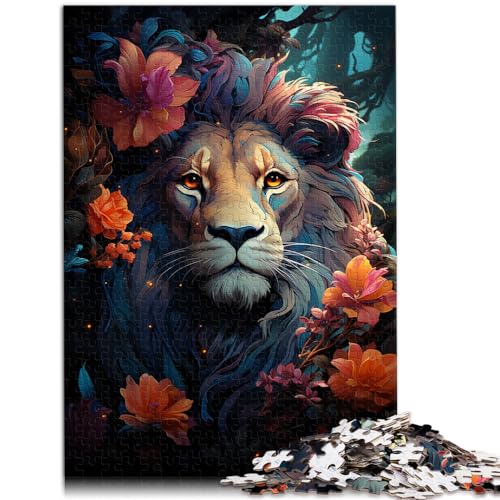 Puzzle für bunten Löwen für Erwachsene, 1000-teiliges Puzzle, Holzpuzzle, jedes Teil ist einzigartig – anspruchsvolles, unterhaltsames Familienspiel, 1000 Teile (50 x 75 cm) von LGNBTGM