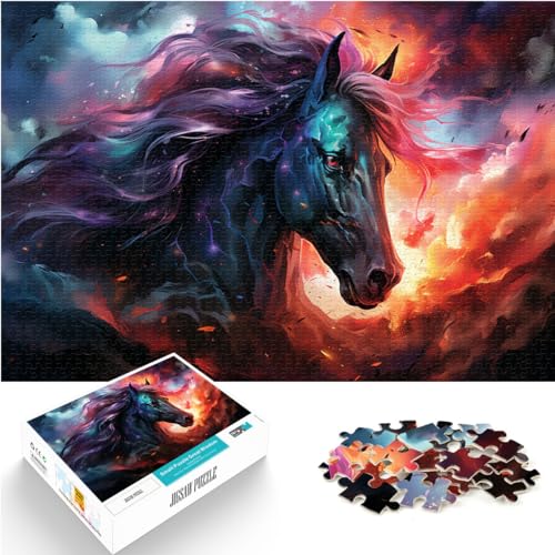 Puzzle für buntes Pferd, schwieriges, anspruchsvolles Puzzle, 1000-teiliges Holzpuzzle, Familienaktivitätspuzzle, Lernspiele, 1000 Teile (50 x 75 cm) von LGNBTGM