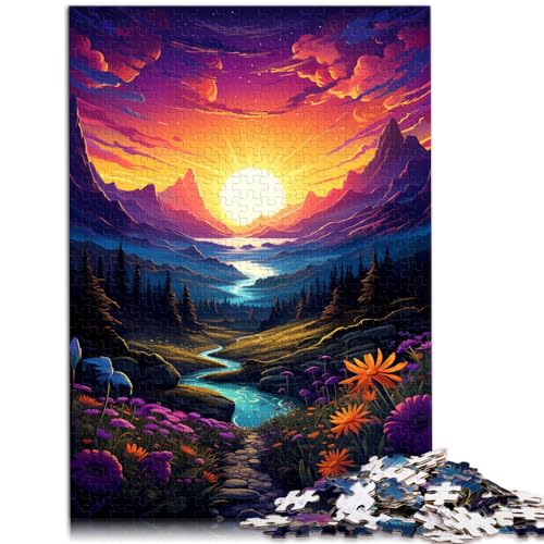 Puzzle für das farbenfrohe „Mystery Valley“, 1000 Teile, Holzpuzzle, Spielzeug, Puzzle, Lernspiele, Stressabbau-Puzzle, 1000 Teile (50 x 75 cm) von LGNBTGM