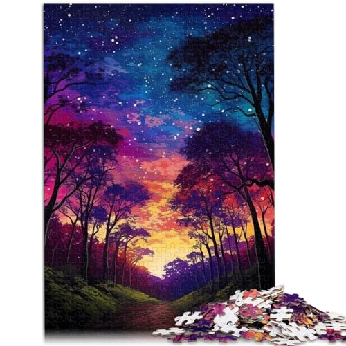 Puzzle für den Nachmittag bis zum Nachthimmel, 1000-teiliges Puzzle für Erwachsene, Holzpuzzle, einzigartige Heimdekoration und Geschenke, 1000 Teile (50 x 75 cm) von LGNBTGM