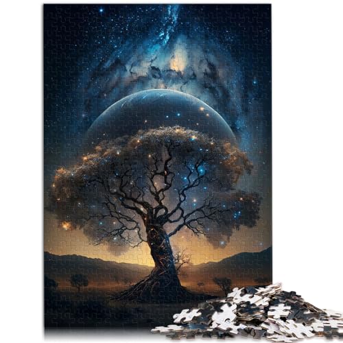 Puzzle für den kosmischen Lebensbaum, 1000-teiliges Puzzle für Erwachsene, Holzpuzzle, Weihnachtswunschliste mit Weihnachtsmann, 1000 Teile (50 x 75 cm) von LGNBTGM