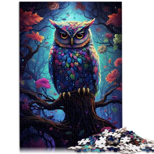 Puzzle für die Zukunft, farbenfrohes psychedelisches Eulen-Puzzle für Erwachsene, 1000 Teile, Holzpuzzle, Geburtstagsgeschenk, Geschenke für oder, Wandkunst, 1000 Teile (50 x 75 cm) von LGNBTGM