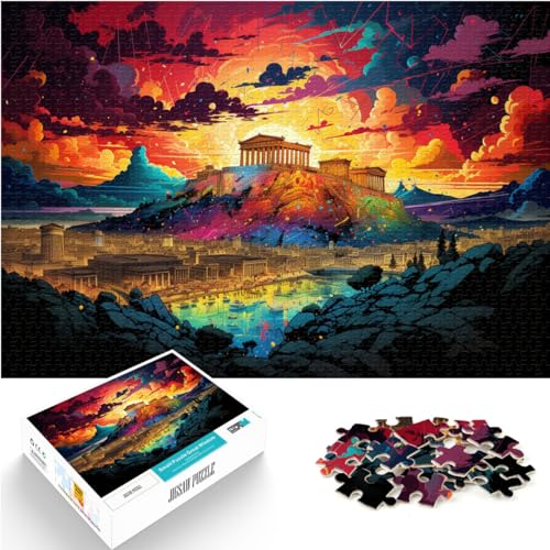 Puzzle für die farbenfrohe Psychedelie des Akropolismuseums, 1000 Teile, für Erwachsene, schwieriges Puzzle, Holzpuzzle, tolles Geschenk für 1000 Teile (50 x 75 cm) von LGNBTGM