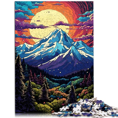 Puzzle für farbenfrohe, psychedelische Landschaften, 1000-teiliges Puzzle, Lernspiele, Holzpuzzle, Heimdekoration, Puzzlespielzeug, 1000 Teile (50 x 75 cm) von LGNBTGM