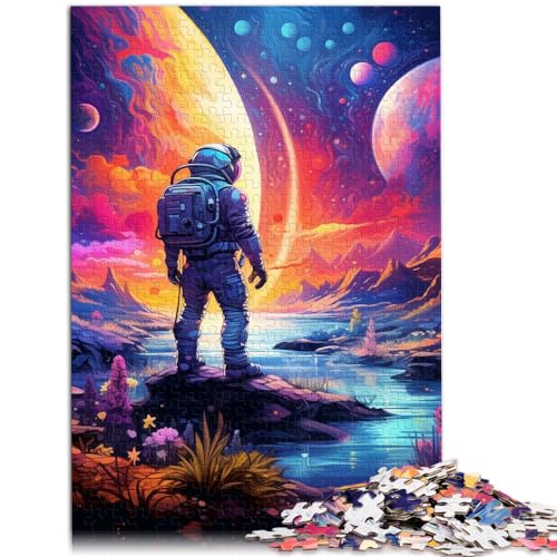 Puzzle für farbenfrohe Astronauten, 1000 große Teile, Puzzle für Erwachsene, Holzpuzzle, Familienaktivität, Puzzle, Lernspiele, 1000 Teile (50 x 75 cm) von LGNBTGM