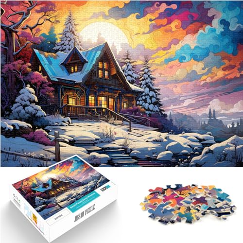 Puzzle für farbenfrohe Iglu-Landschaft für Erwachsene, 500-teiliges Puzzle, Lernspiele, Holzpuzzle, Familienaktivität, Puzzle 500 Teile (38 x 52 cm) von LGNBTGM
