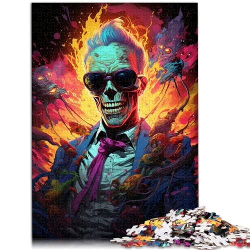 Puzzle für farbenfrohe psychedelische Gangster-Zombies. Schwieriges, anspruchsvolles Puzzle mit 1000 Teilen aus Holz. Puzzlespielzeug, Denkspiel, 1000 Teile (50 x 75 cm) von LGNBTGM