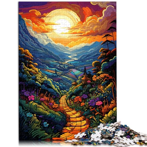 Puzzle für farbenfrohe psychedelische Giraffe, 1000 Teile, Holzpuzzle, Familienspiel, Stressabbau, schwieriges Herausforderungspuzzle, 1000 Teile (50 x 75 cm) von LGNBTGM