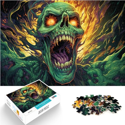 Puzzle für farbenfrohe psychedelische Graffiti-Zombie-Kunst. Kunst-Puzzle für Erwachsene, 1000 Teile, Holzpuzzle, anspruchsvolles Spiel, 1000 Teile (50 x 75 cm) von LGNBTGM