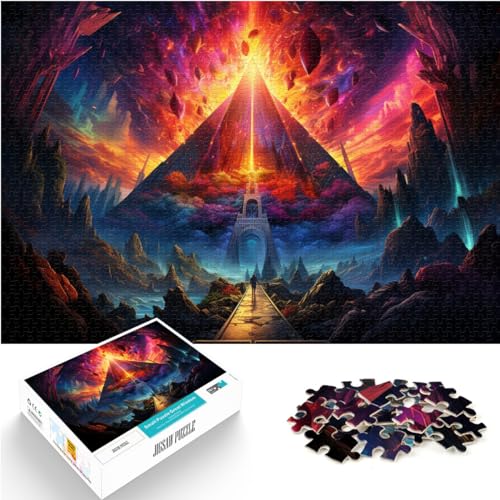 Puzzle für farbenfrohe psychedelische Pyramide für Erwachsene, 1000 Teile, Puzzle, Holzpuzzle, Familienspiele, Weihnachts- und Geburtstagsgeschenke, 1000 Teile (50 x 75 cm) von LGNBTGM