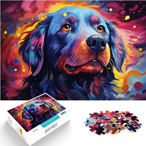 Puzzle für farbenfrohen Hund, 1000-teiliges Puzzle für Erwachsene, Holzpuzzle als Geschenk für die ganze Familie, 1000 Teile (50 x 75 cm) von LGNBTGM