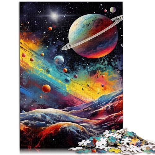 Puzzle für farbenfrohes Universum, 500-teiliges Puzzle, Holzpuzzle ganze Familie und die 500 Teile (38 x 52 cm) von LGNBTGM