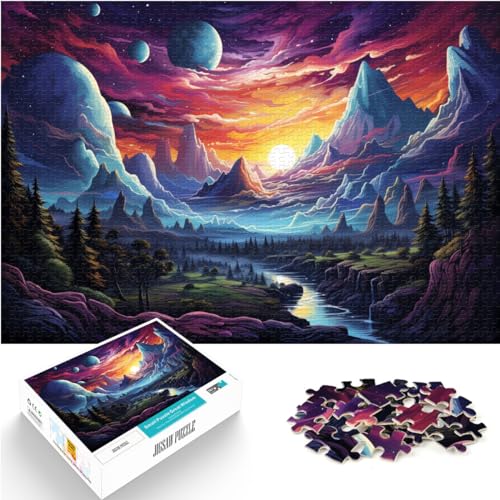 Puzzle für farbenfrohes psychedelisches Eichhörnchen-Poker, 1000 Puzzleteile für Erwachsene, Holzpuzzle für Familienspaß und Spieleabend, 1000 Teile (50 x 75 cm) von LGNBTGM