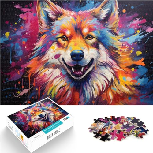 Puzzle für farbenfrohes psychedelisches Malpuzzle mit Malbuch für Hundebesitzer, 1000 Teile, für Erwachsene, Holzpuzzle, Lernspielzeug, 1000 Teile (50 x 75 cm) von LGNBTGM