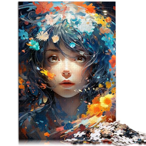 Puzzle für farbenfrohes schönes Mädchen für Erwachsene, 1000-teiliges Puzzle, Holzpuzzle, interessantes Puzzle zur Stressreduzierung, 1000 Teile (50 x 75 cm) von LGNBTGM