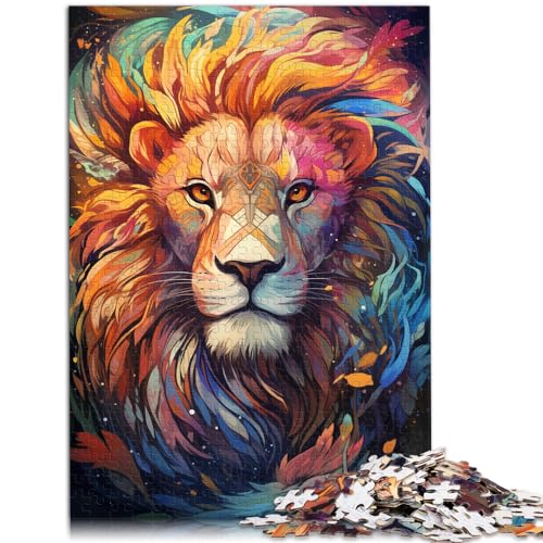 Puzzle für majestätischen Löwen, Puzzle 1000 Teile für Erwachsene, Holzpuzzle, interessantes Stressabbau-Puzzle 1000 Teile (50 x 75 cm) von LGNBTGM