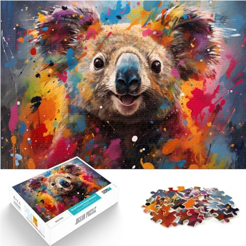 Puzzle für psychedelische, farbenfrohe Kunst, Koala, 300-teiliges Puzzle für Erwachsene, Holzpuzzle, interessantes Puzzle zur Stressreduzierung, 300 Teile (26 x 38 cm) von LGNBTGM