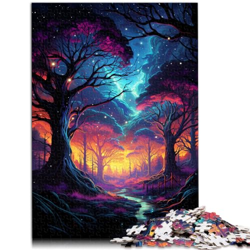 Puzzle für psychedelische Malerei, Sternenbaum, 1000-teiliges Puzzle, Lernspiele, Holzpuzzle als Geschenk für die ganze Familie, 1000 Teile (50 x 75 cm) von LGNBTGM