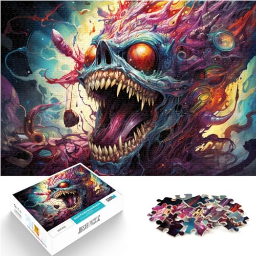 Puzzle für psychedelischen bösen Höllendämon, 1000 Puzzles für Erwachsene, 1000 Teile, Holzpuzzle, dekomprimierendes geistiges Lernspielzeug, 1000 Teile (50 x 75 cm) von LGNBTGM