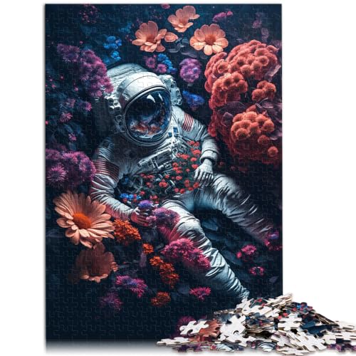 Puzzle mit Blumenmuster, Astronauten-Puzzle für Erwachsene, 1000 Teile, Holzpuzzle, Spielzeug, Puzzle, Lernspiele, Stressabbau-Puzzle, 1000 Teile (50 x 75 cm) von LGNBTGM