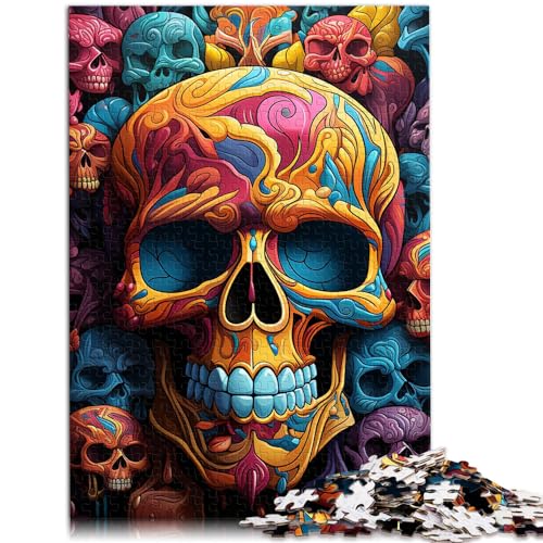 Puzzle mit bunten Totenköpfen, 1000 Teile, für Erwachsene, schwieriges Puzzle, Holzpuzzle, Spaß für die ganze Familie, Puzzle 1000 Teile (50 x 75 cm) von LGNBTGM