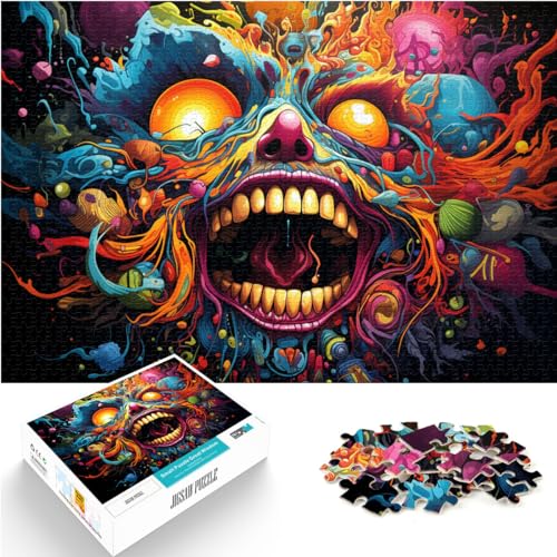 Puzzle zum Ausmalen, Fantasy-Monster, Puzzle 1000 Teile, Holzpuzzle, Spielzeug, Puzzle, Lernspiele, Stressabbau-Puzzle, 1000 Teile (50 x 75 cm) von LGNBTGM