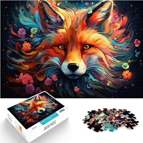 Puzzle zum Ausmalen, Fuchs, 1000-teiliges Puzzle für Erwachsene, Holzpuzzle, Familienaktivität, Puzzle, Lernspiele, 1000 Teile (50 x 75 cm) von LGNBTGM