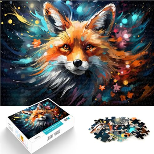 Puzzle zum Ausmalen, Fuchs-Zeichnung, für Erwachsene, 1000-teiliges Puzzle, Holzpuzzle, Familienaktivität, Puzzle, Lernspiele, 1000 Teile (50 x 75 cm) von LGNBTGM