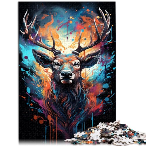 Puzzle zum Ausmalen, Hirsch, 1000-teiliges Puzzle für Erwachsene, Holzpuzzle ganze Familie, 1000 Teile (50 x 75 cm) von LGNBTGM