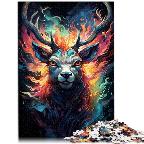 Puzzle zum Ausmalen, Hirsch, für Erwachsene, 1000 Teile, Puzzle-Geschenk, Holzpuzzle, anspruchsvoll, Aber unterhaltsam und humorvoll, 1000 Teile (50 x 75 cm) von LGNBTGM