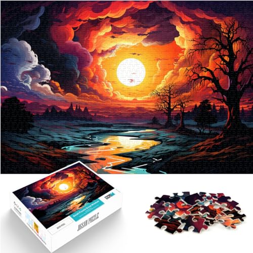 Puzzle zum Ausmalen, Insel Gotland, für Erwachsene, 1000 Teile, Holzpuzzle mit vollständig ineinander greifenden und zufällig geformten Teilen, 1000 Teile (50 x 75 cm) von LGNBTGM