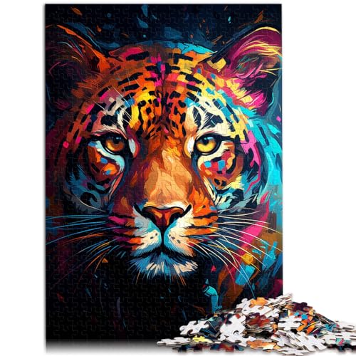 Puzzle zum Ausmalen, Leoparden-Motiv, 1000 Teile, Puzzle-Geschenke, Holzpuzzle, Spielzeug, Puzzle, Lernspiele, Stressabbau-Puzzle, 1000 Teile (50 x 75 cm) von LGNBTGM