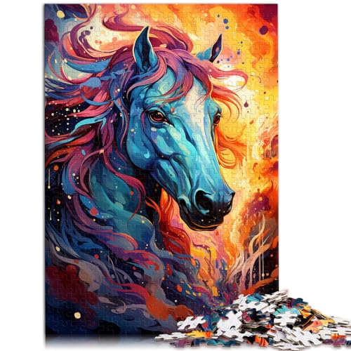 Puzzle zum Ausmalen, Pferd, 1000 Teile, Puzzle, Holzpuzzle, Familienspiel, Stressabbau, schwieriges Herausforderungspuzzle, 1000 Teile (50 x 75 cm) von LGNBTGM