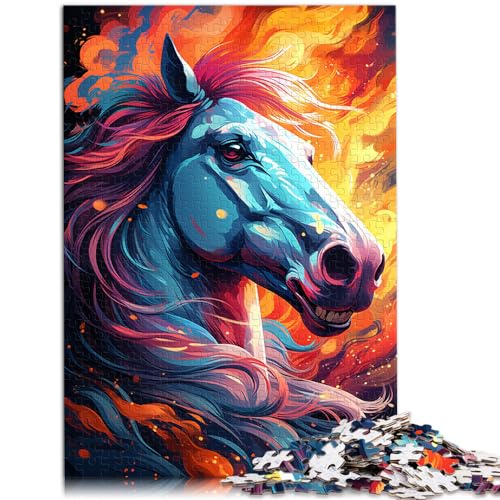 Puzzle zum Ausmalen, Pferd für Erwachsene, 1000-teiliges Puzzle aus Holz, ganze Familie, und die 1000 Teile (50 x 75 cm) von LGNBTGM