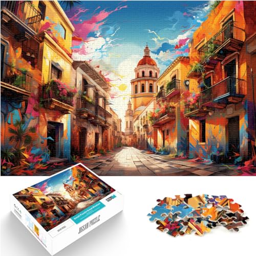 Puzzle zum Ausmalen, Sevilla und das Puzzle 1000 Teile für Erwachsene, Holzpuzzle, interessantes Puzzle zur Stressreduzierung, 1000 Teile (50 x 75 cm) von LGNBTGM