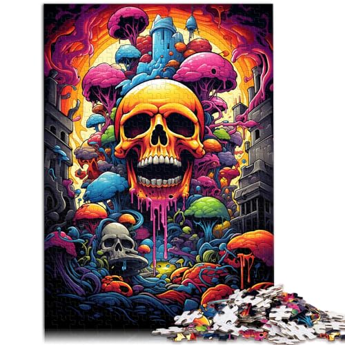 Puzzle zum Ausmalen, Totenkopf, 1000-teiliges Puzzlespiel, Holzpuzzle, Spielzeug, Puzzle, Lernspiele, Stressabbau-Puzzle, 1000 Teile (50 x 75 cm) von LGNBTGM