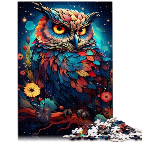 Puzzle zum Ausmalen, farbenfroher Planet Eule, 1000 Teile, Puzzle-Geschenke, Holzpuzzle ganze Familie und Dieses 1000-teilige (50 x 75 cm) von LGNBTGM