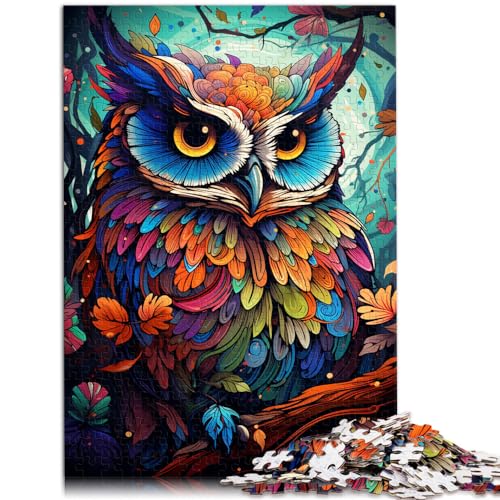 Puzzle zum Ausmalen, süße Eule, Puzzle 1000 Teile für Erwachsene, Holzpuzzle, einzigartige Heimdekoration und Geschenke, 1000 Teile (50 x 75 cm) von LGNBTGM