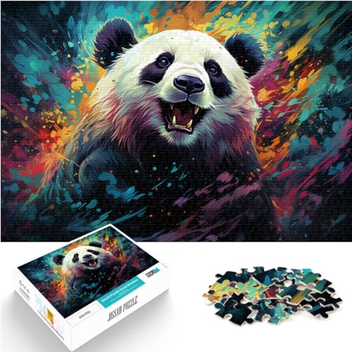 Puzzle zum Ausmalen eines Fantasy-Pandas, 500-teiliges Puzzle für Erwachsene, Holzpuzzle, tolle Geschenke für Weihnachten, 500 Teile (38 x 52 cm) von LGNBTGM