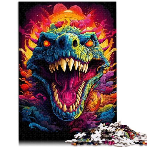 Puzzle zum Ausmalen von Dinosauriern, 1000-teiliges Puzzle für Erwachsene, Holzpuzzle als Geschenk für die ganze Familie, 1000 Teile (50 x 75 cm) von LGNBTGM